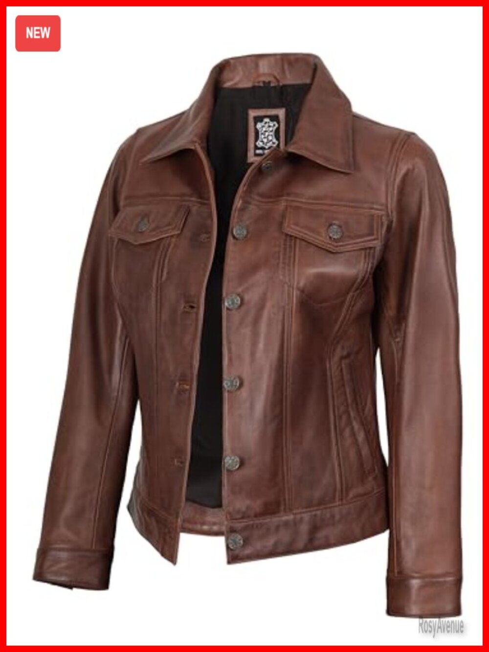 Genuine Lambskin Leather Jacket Button Placket Shirt Collar